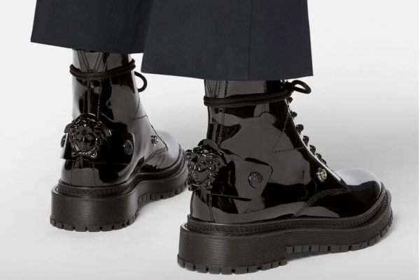Giày Versace La Medusa Combat Boots Black 1003990-1A02844-1B00B - Ảnh 4
