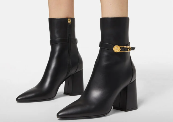 Giày Versace Safety Pin Ankle Boots Black 1003305-DVT2P-1B00V - Ảnh 2