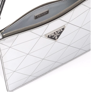 Tui Prada Brushed Cleo Shoulder Bag 'Silver' 1BC155-2D0F-F0118-V-OSM