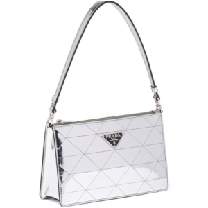 Tui Prada Brushed Cleo Shoulder Bag 'Silver' 1BC155-2D0F-F0118-V-OSM