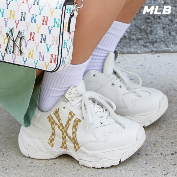 Giày MLB Bigball Chunky Monogram LT NY 'Beige' 32SHCM111-50I - Ảnh 6
