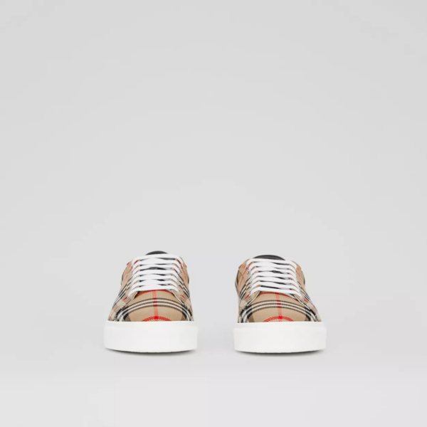 Giày Burberry Vintage Check Leather Sneakers Beige 80381851 - Ảnh 2