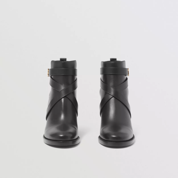 Giày Burberry Monogram Motif Leather Ankle Boots 'Black' 80423691 - Ảnh 2