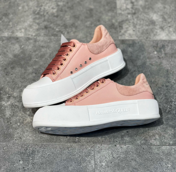 Giày Alexander McQueen Wmns Deck Lace-Up Plimsoll 'Magnolia' 654593-W4PQ1-9297 - Ảnh 5