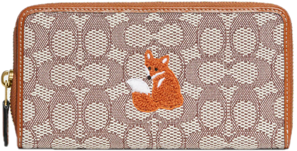 Vi Coach Accordion Zip Fox Motif 'Cocoa' C7720-B4TA7