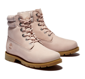 Giay Timberland Women's Light Pink Nubuck Leather 6-inch Boots A2BBR662
