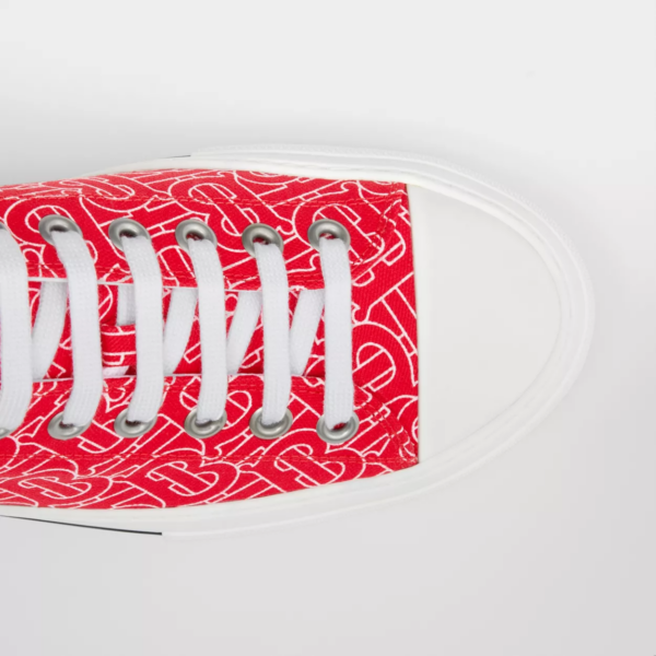 Giày Burberry Monogram Print Cotton 'Bright Red' 80523441 - Ảnh 4