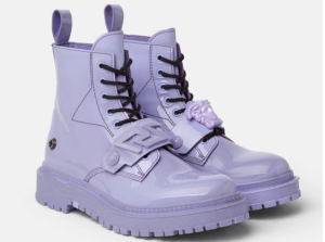Alternative view of Giày Versace La Medusa Combat Boots Lilac 1003990-1A02844-1L72B
