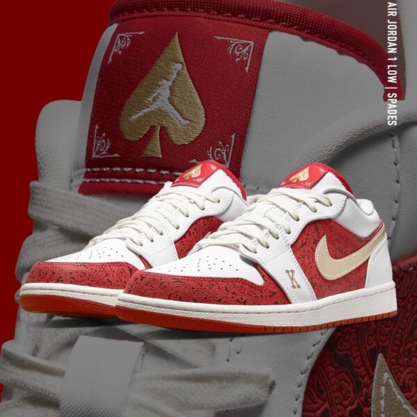 Giày Nike Air Jordan 1 Low 'Spades' DJ5185-100 - Ảnh 7