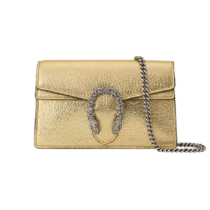 Túi Gucci Dionysus Super Mini Gold Lamé Leather 476432-1TRBN-8089