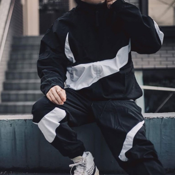 Áo Nike Sportswear 'Swoosh' Woven Black Windbreaker  AR3133 010 - Ảnh 2