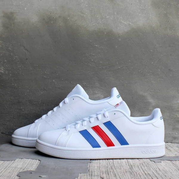 Giày Adidas Grand Court Base 'White Blue Active Red' EE7901 - Ảnh 4