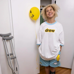 Alternative view of Áo Drew House Oversized Secret SS Ringer Tee White Sea Blue