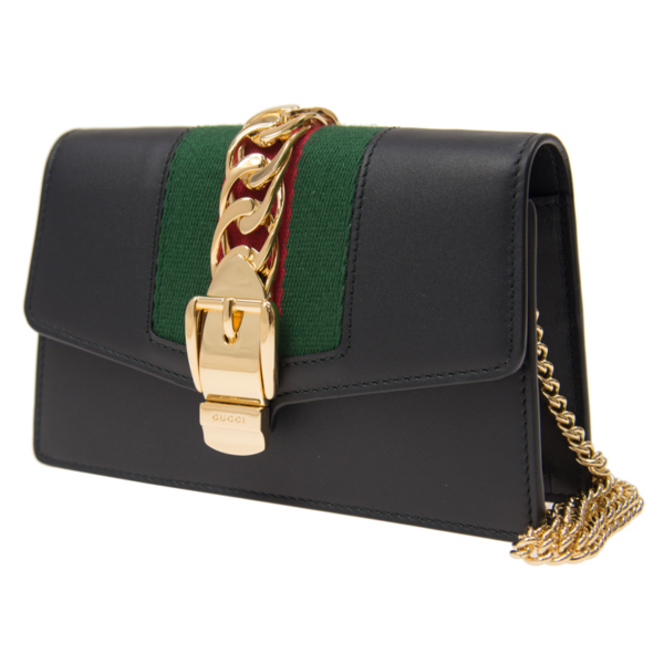 Túi Gucci Sylvie Leather Mini Chain Bag 494646 CWLSG 1060 - Ảnh 5