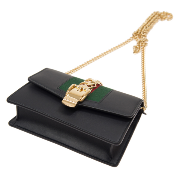 Túi Gucci Sylvie Leather Mini Chain Bag 494646 CWLSG 1060 - Ảnh 3