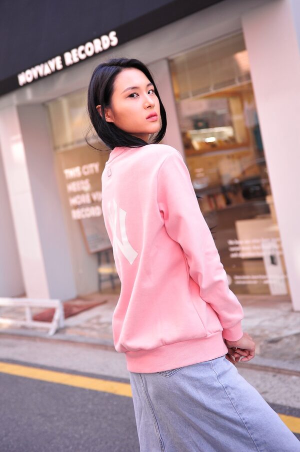 Áo MLB Sweater NY Back Big Logo Pink 31MTR1941-50P - Ảnh 5
