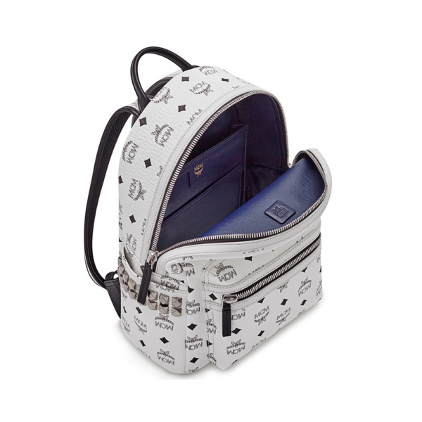 Túi MCM Stark Studs Backpack Visetos White MMK6SVE37WT001 - Ảnh 5