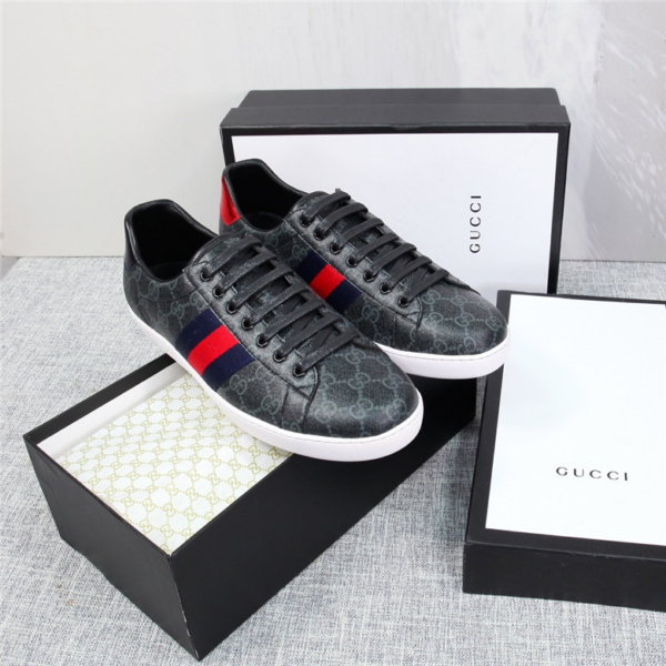 Giày Gucci Ace GG Supreme 'Black Grey' 429445-96G50-1130 - Ảnh 3