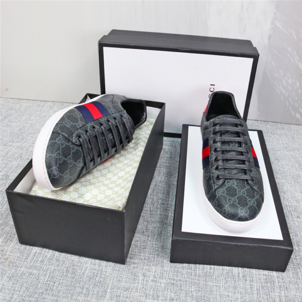 Giày Gucci Ace GG Supreme 'Black Grey' 429445-96G50-1130 - Ảnh 4