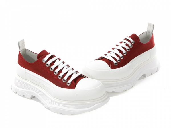 Giày Alexander McQueen Tread Slick Lace Up Red 604257 W4LR1 6377 - Ảnh 3