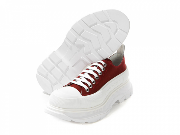 Giày Alexander McQueen Tread Slick Lace Up Red 604257 W4LR1 6377 - Ảnh 4
