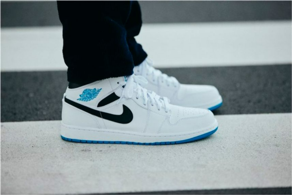 Giày Nike Air Jordan 1 Mid 'Laser Blue' 554724-141 - Ảnh 9