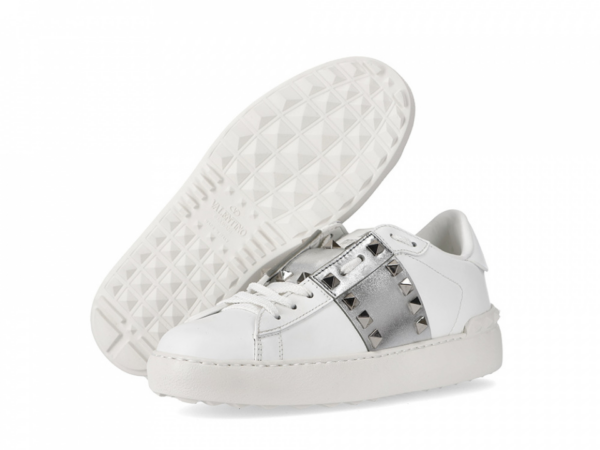 Giày Valentino Rockstud Untitled Leather Sneaker UW2S0A01 HEL CZ7 - Ảnh 2
