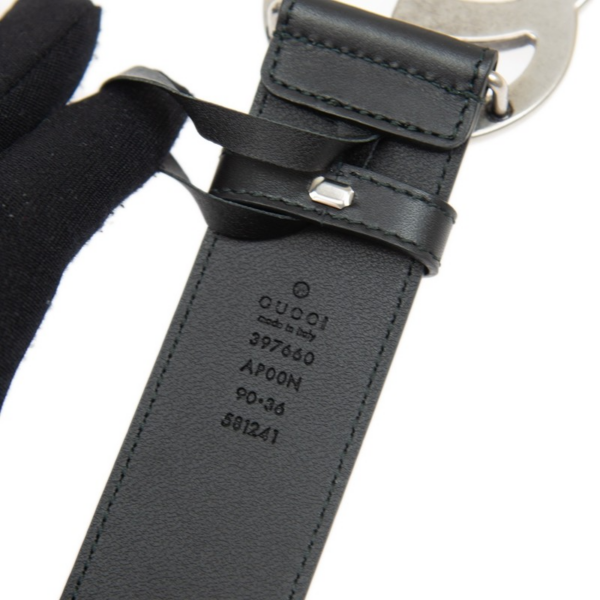 Thắt Lưng Gucci 19SS Men's GG Buckle Leather Belt Black 397660-AP00N-1000 - Ảnh 4