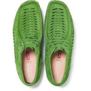 Giay Clarks x Supreme Woven Wallabee 'Green' 261-60848