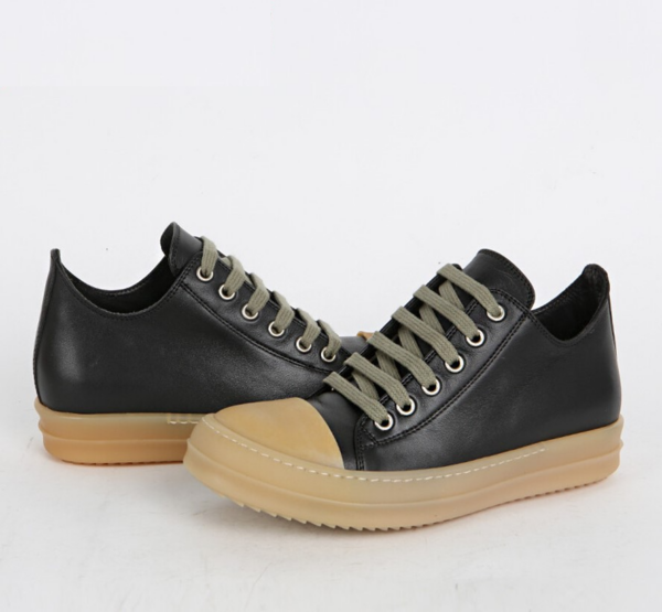 Giày Rick Owens Ramones Low 'Black Leather' Natubal RP18S8881 - Ảnh 2