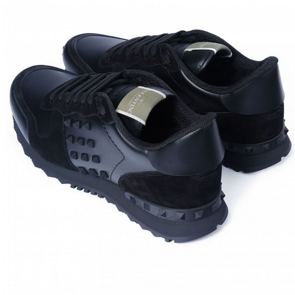 Giày Valentino Black Leather Rockstud WY2S0748VRJN01 - Ảnh 4