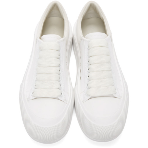 Giày Alexander McQueen Deck Lace-Up Plimsoll 'White' 654593-W4MV7-9000 - Ảnh 2