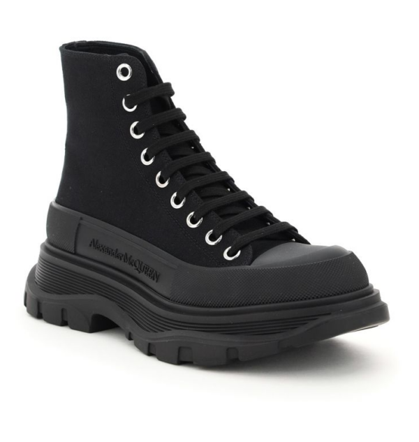 Giày Alexander McQueen Tread Slick Low Lace Up Boots Black 611706-W4MV2-1000 - Ảnh 4