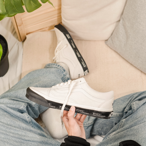Giày Vans WTAPS x Old Skool LX 'White Black' VN0A4P3X20F - Ảnh 3