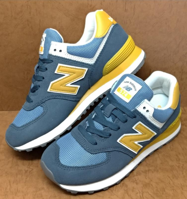 Giày New Balance Wmns 574 'Blue Yellow White' WL574LDD - Ảnh 3