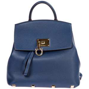 Balo Salvatore Ferragamo Travel Studio Leather 'Blue' 21H718-716800