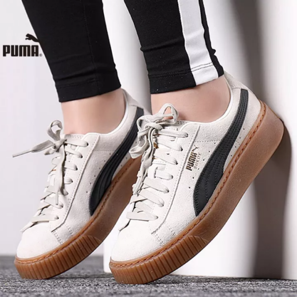 Giày Puma Wmns Suede Platform Core 'Whisper White Black' 363559-01 - Ảnh 4