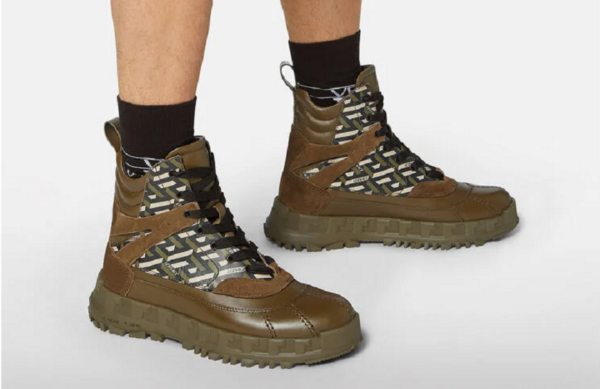 Giày Versace Greca Rhegis La Greca Print Boots Khaki 1001955-1A01745-5B230 - Ảnh 3