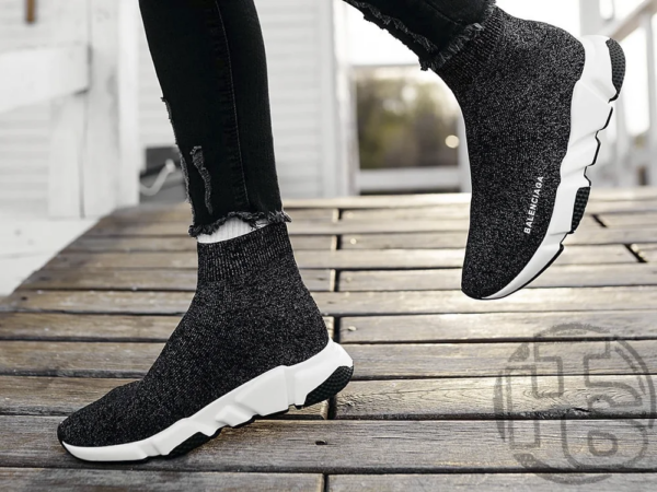 Giày Balenciaga Wmns Speed Trainer 'Scarpe Black' 530284-W0680-1000 - Ảnh 4
