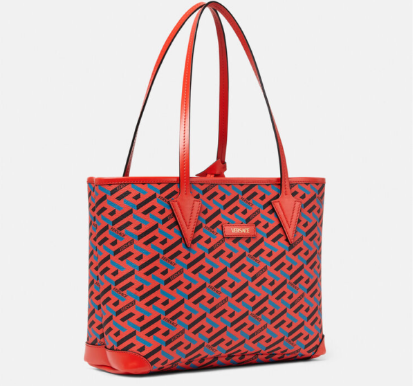 Túi Versace La Greca Signature Tote Blue Red 1002956-1A01444-5R08V - Ảnh 2