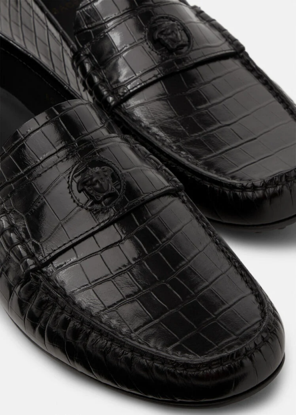 Giày Versace La Medusa Leather Loafers 'Black' DSU8527-1A00999-1B090 - Ảnh 4