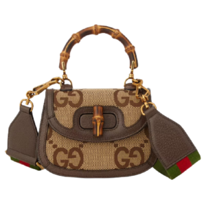 Túi Gucci Mini Jumbo GG With Bamboo Camel And Ebony 686864-UQLBT-2570