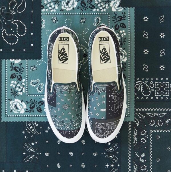 Giay Vans New Kith x Vault OG Classic Slip-On LX 'Bandan Scarab' VN0A45JK6CF