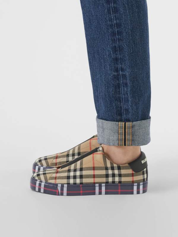 Giày Burberry Wmns Markham Vintage Check Low-top 'Neutral' 80109081 - Ảnh 2