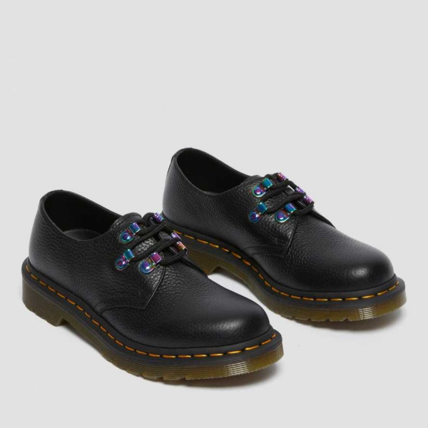 Giày Dr.Martens 1461 Iridescent Hardware Lace Up 'Black' 26414001 - Ảnh 3
