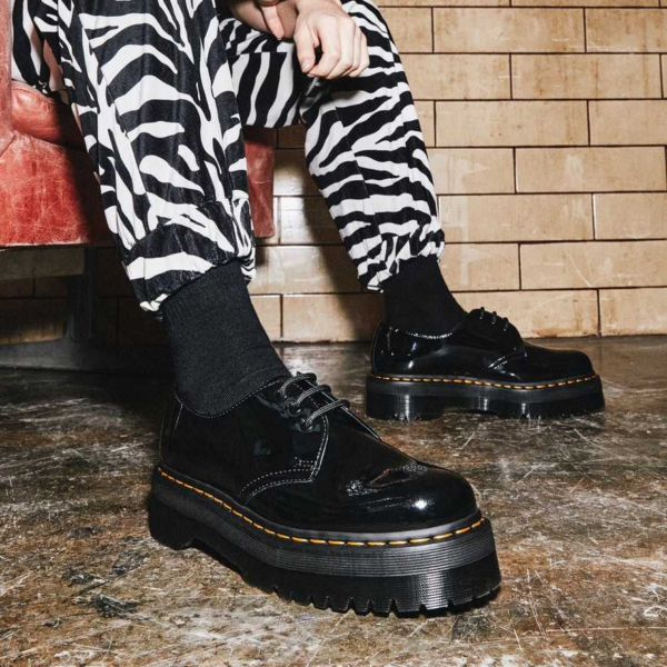 Giày Dr. Martens Wmns 1461 Patent Platform Quad Black 26647001 - Ảnh 3