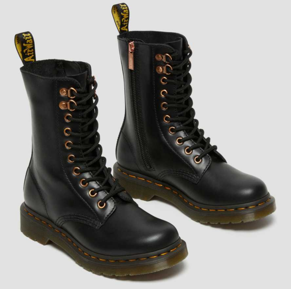 Giày Dr.Martens 1490 Rose Gold Hardware Leather 'Black' 26871001 - Ảnh 3