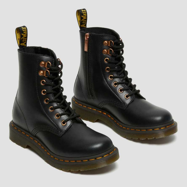 Giày Dr.Martens 1460 Pascal Rose Gold Hardware Leather 'Black' 26874001 - Ảnh 2