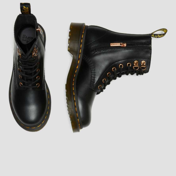 Giày Dr.Martens 1460 Pascal Rose Gold Hardware Leather 'Black' 26874001 - Ảnh 4