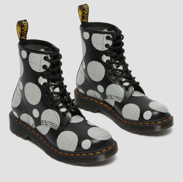 Giày Dr.Martens 1460 Women's Polka Dot Smooth 'Black White' 26876009 - Ảnh 3